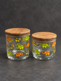 Elephant Glass Jars With Wooden Lids 2 Pcs