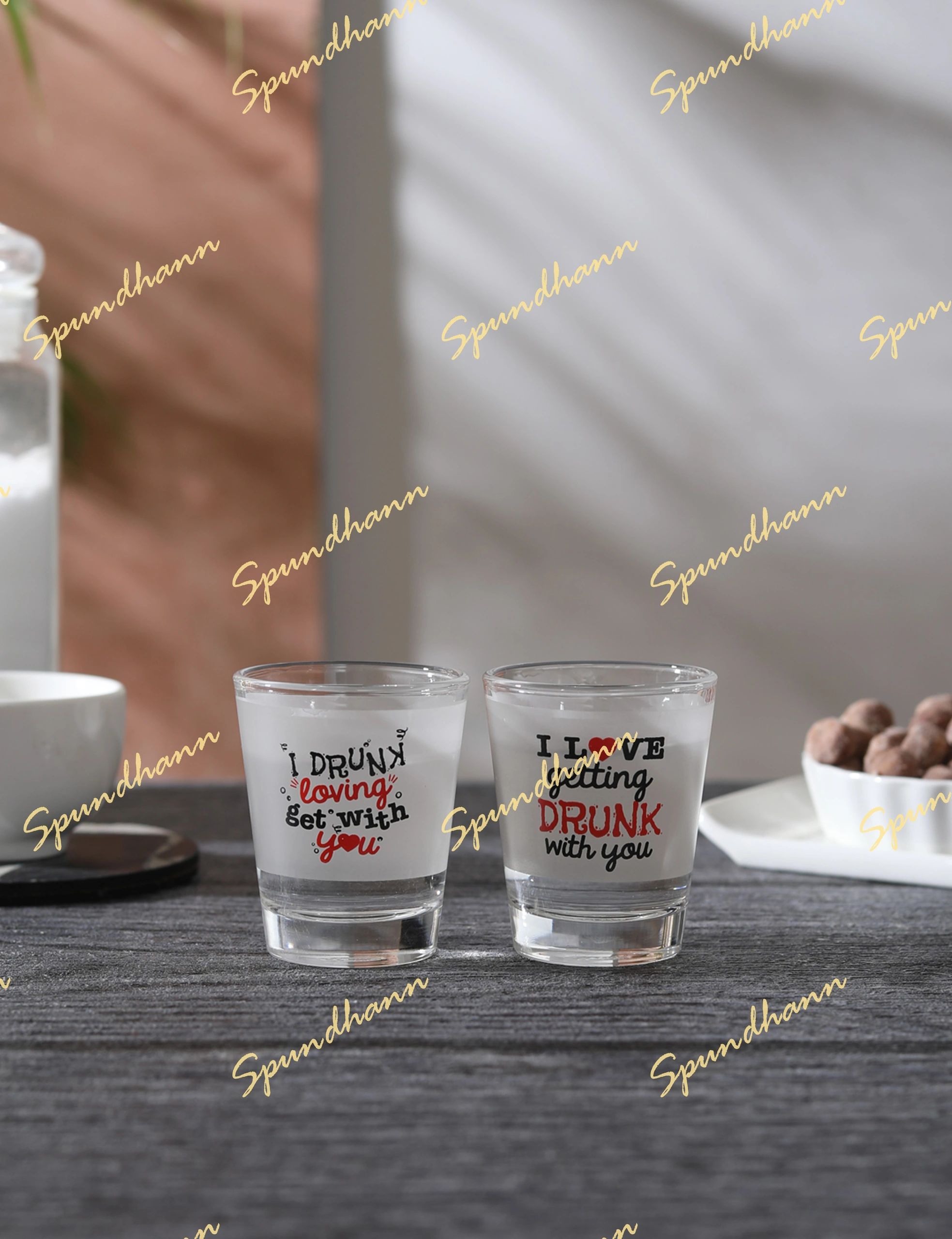 I Love Getting Drunk Shot Glass Set of 2