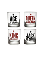 CARDS WHISKEY GLASS SET OF 4 (SET OF 4)
