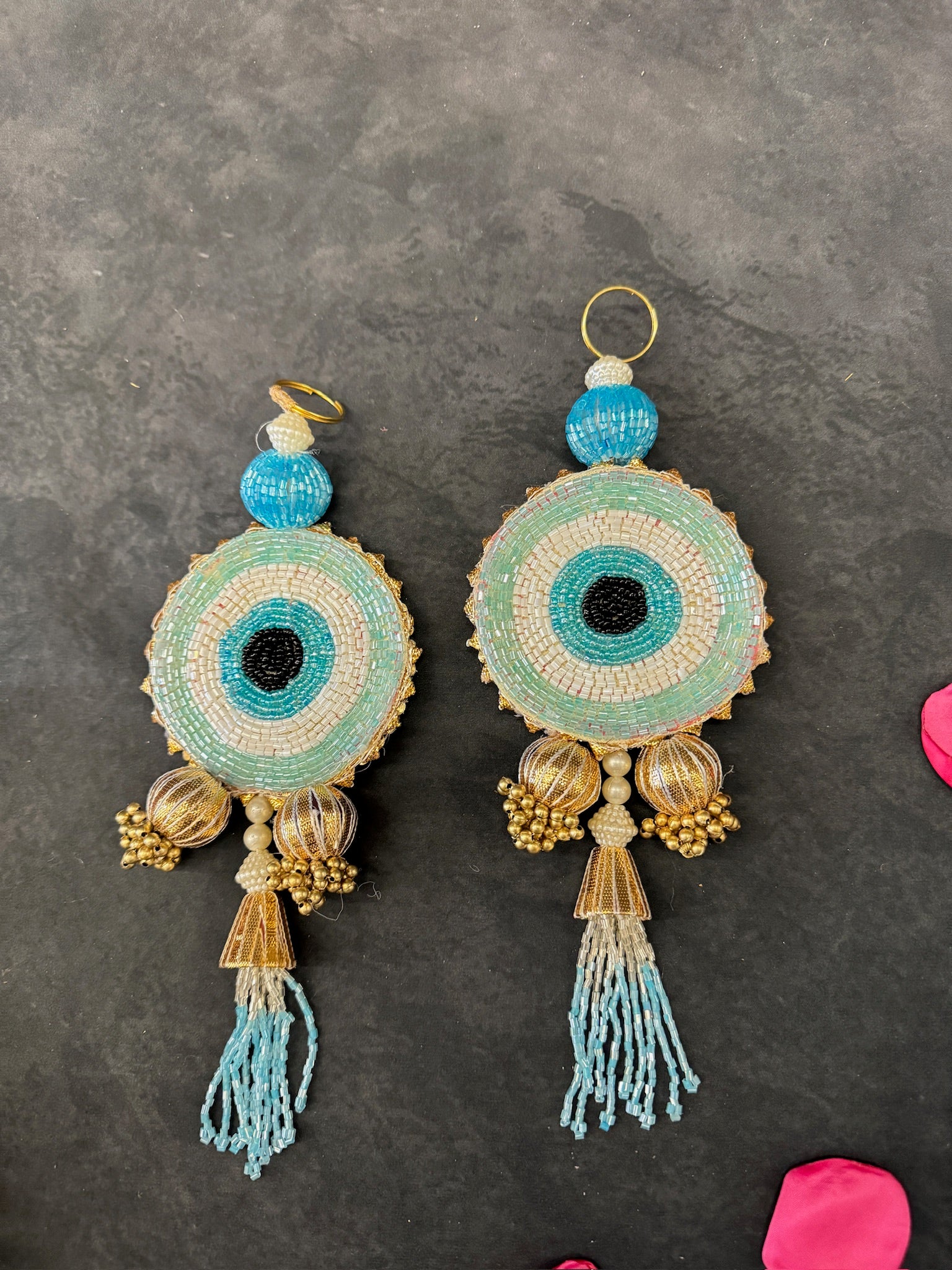 Evil Eye Hanging with Tassel Pair