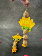 Pattered Lotus Hanging with Golden Ball Tassel