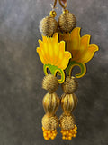 Pattered Lotus Hanging with Golden Ball Tassel