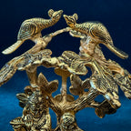 Radha Krishna Idol with Tree & Peacock Base