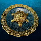 Golden Tortoise with Floral Plate