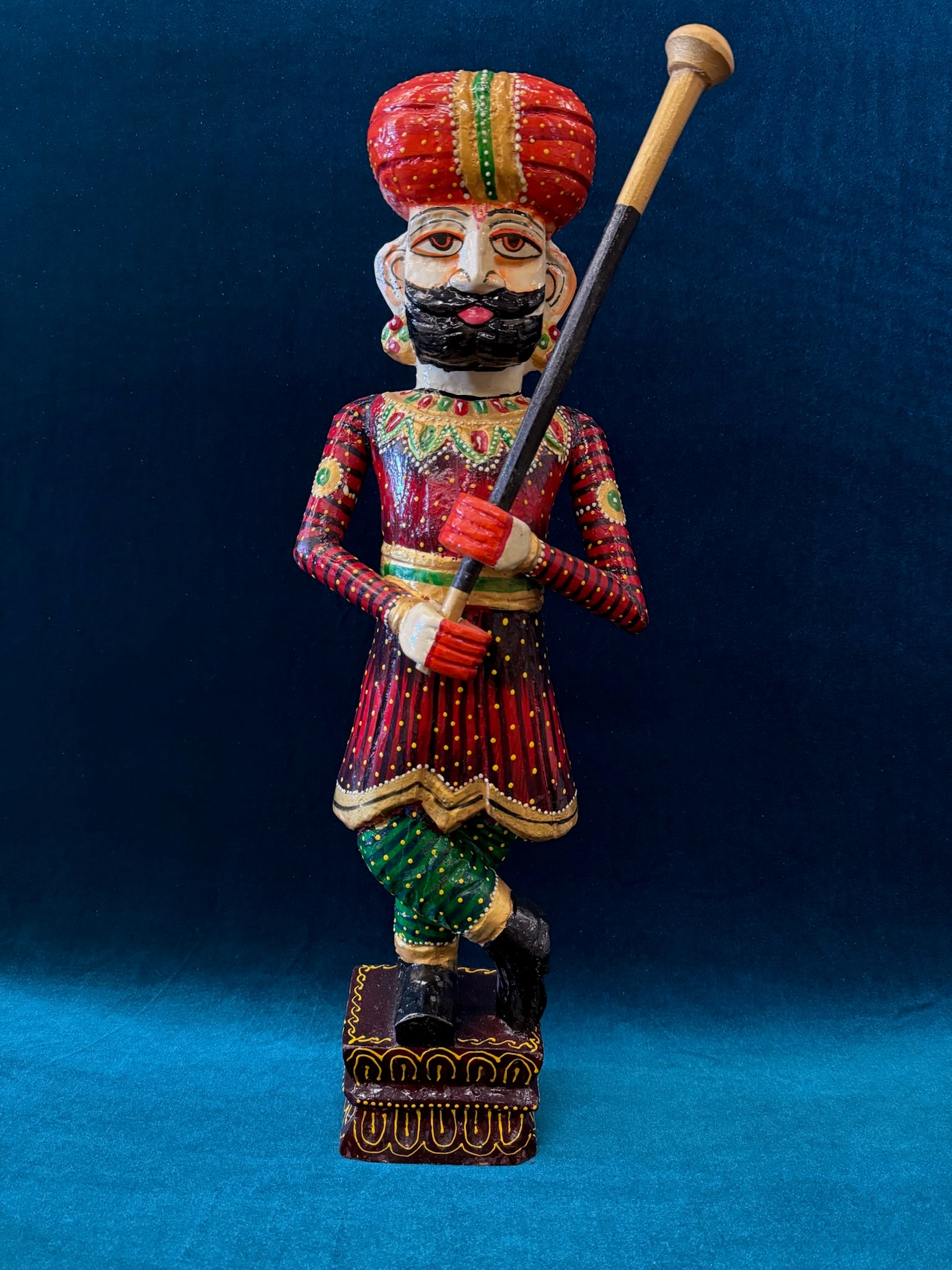 Wooden Handpainted Rajasthani Decorative Dwarpal (Pair)