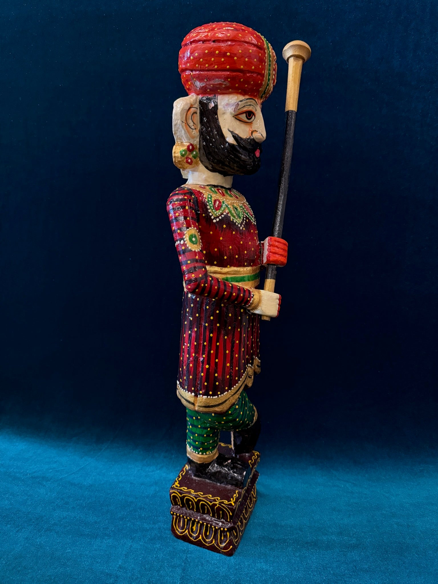Wooden Handpainted Rajasthani Decorative Dwarpal (Pair)