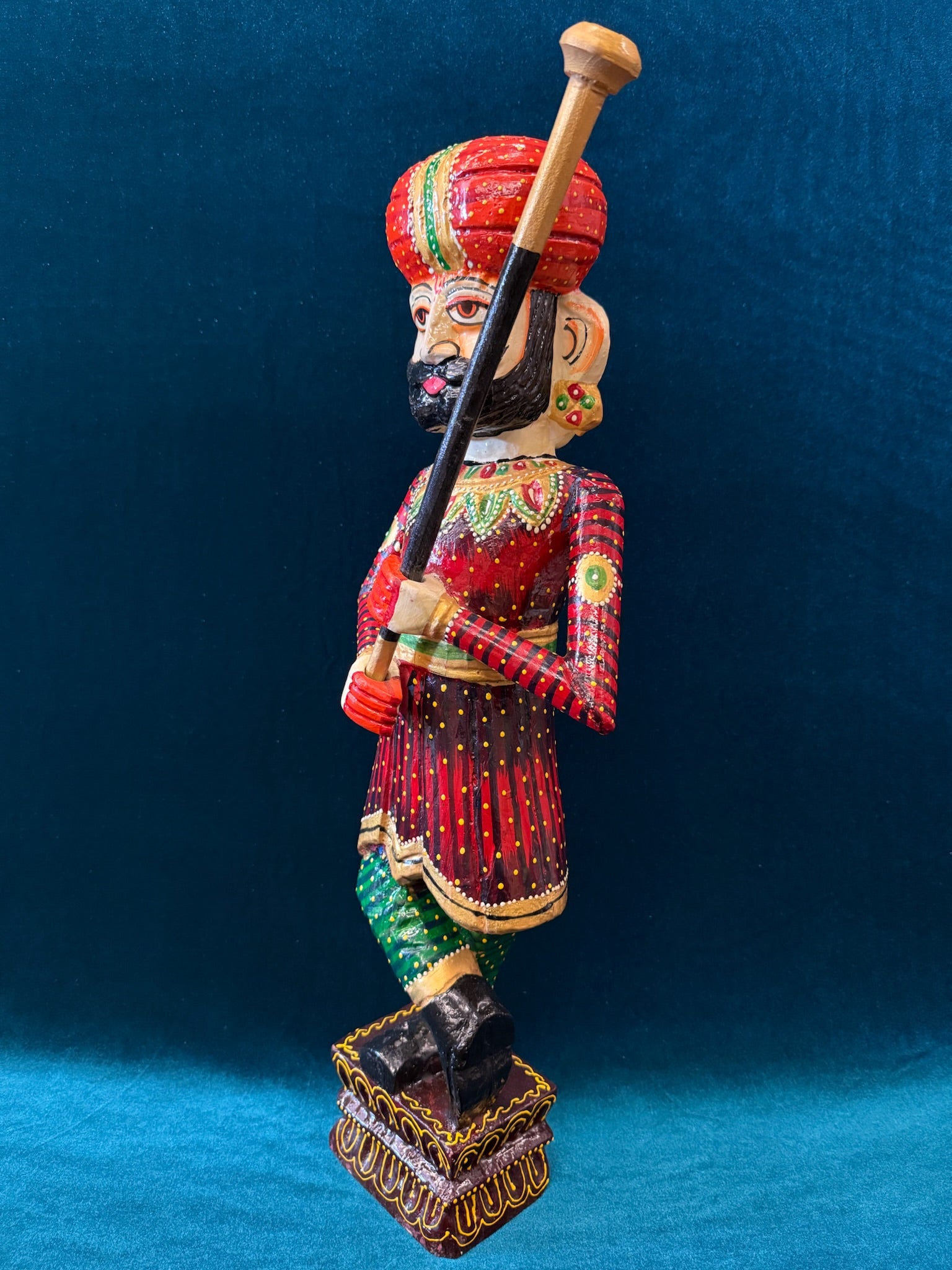 Wooden Handpainted Rajasthani Decorative Dwarpal (Pair)