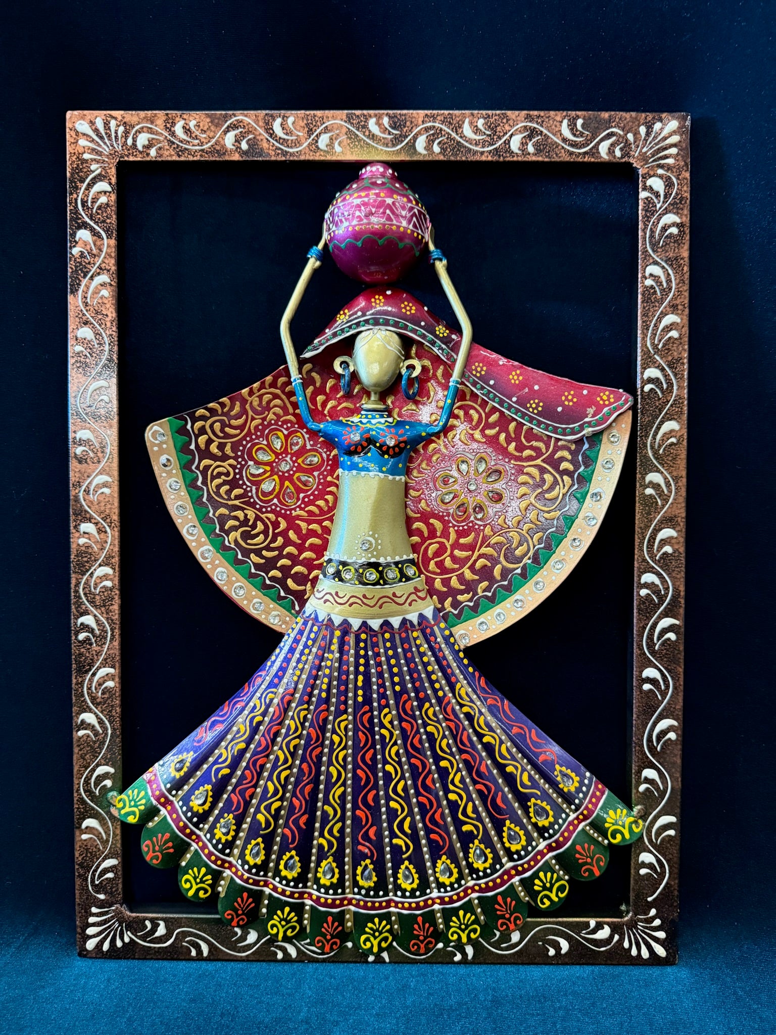Villager Woman / Tribal Figurine in Frame