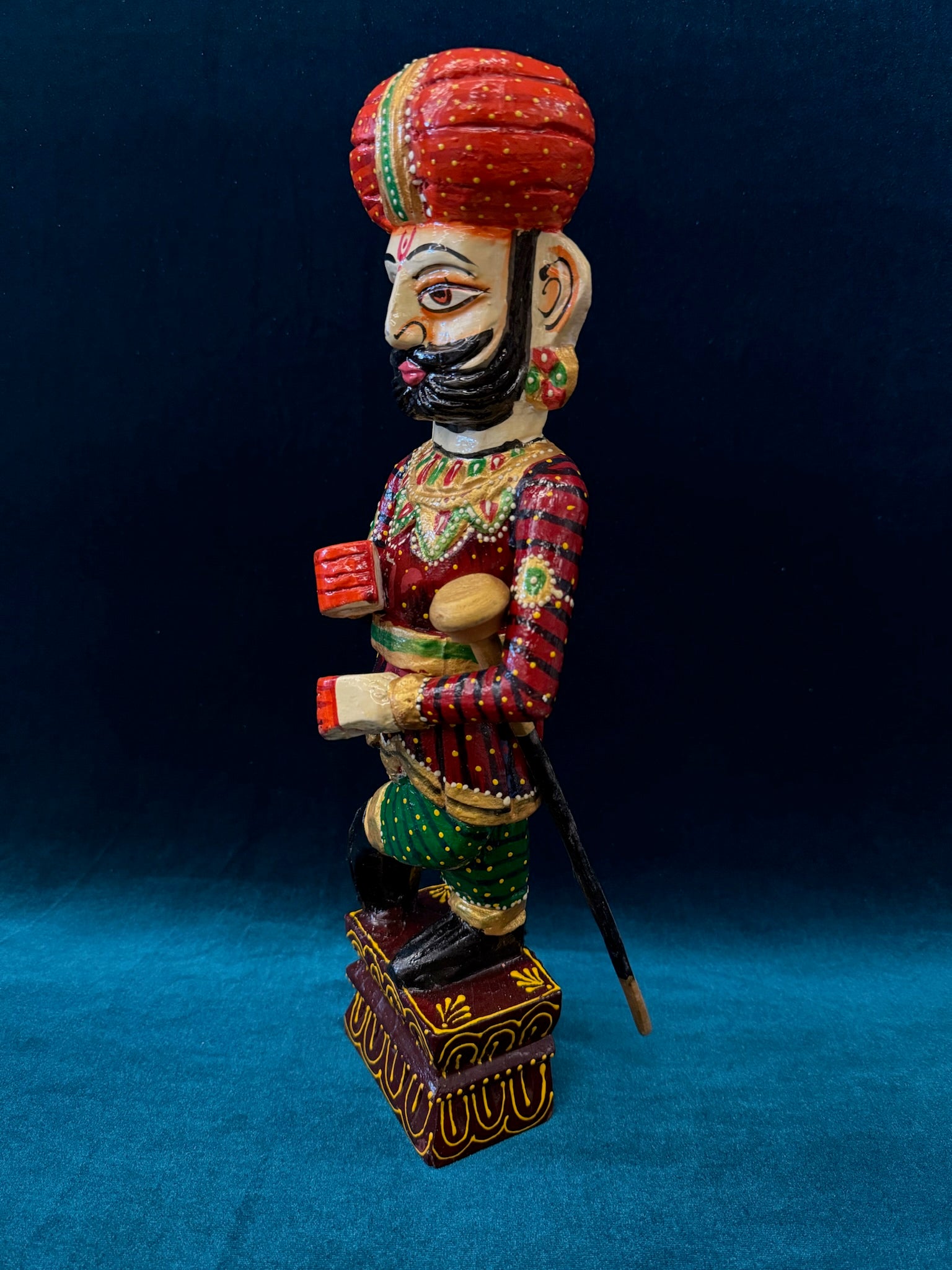 Wooden Handpainted Rajasthani Decorative Dwarpal (Pair)