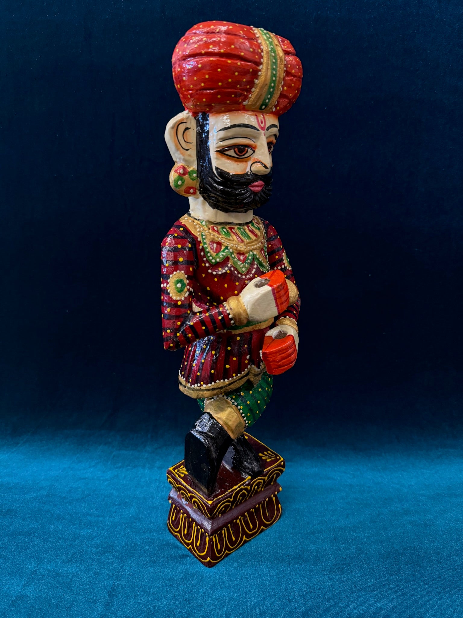 Wooden Handpainted Rajasthani Decorative Dwarpal (Pair)