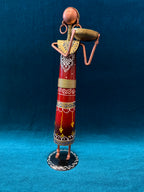 Tribal Figurine Tea Light Holder RED