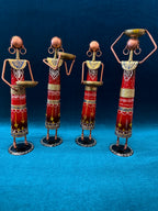 Tribal Figurine Tea Light Holder RED