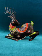 Handcrafted Decorative Deer Pair Ethnic Painted Design