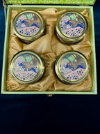 Peacock Gift Box with 4 glass jars