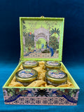Peacock Gift Box with 4 glass jars