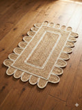 Braided Jute Runner with Scalloped Border
