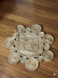 Mini Sunburst Circle Jute Rug - Multi Size