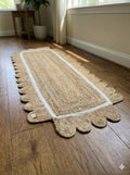 Luna PetalEdge Jute Runner Ivory Trim- Multi size