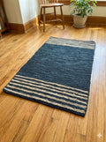 Midnight Stripe Jute Floor Mat Multi-Size
