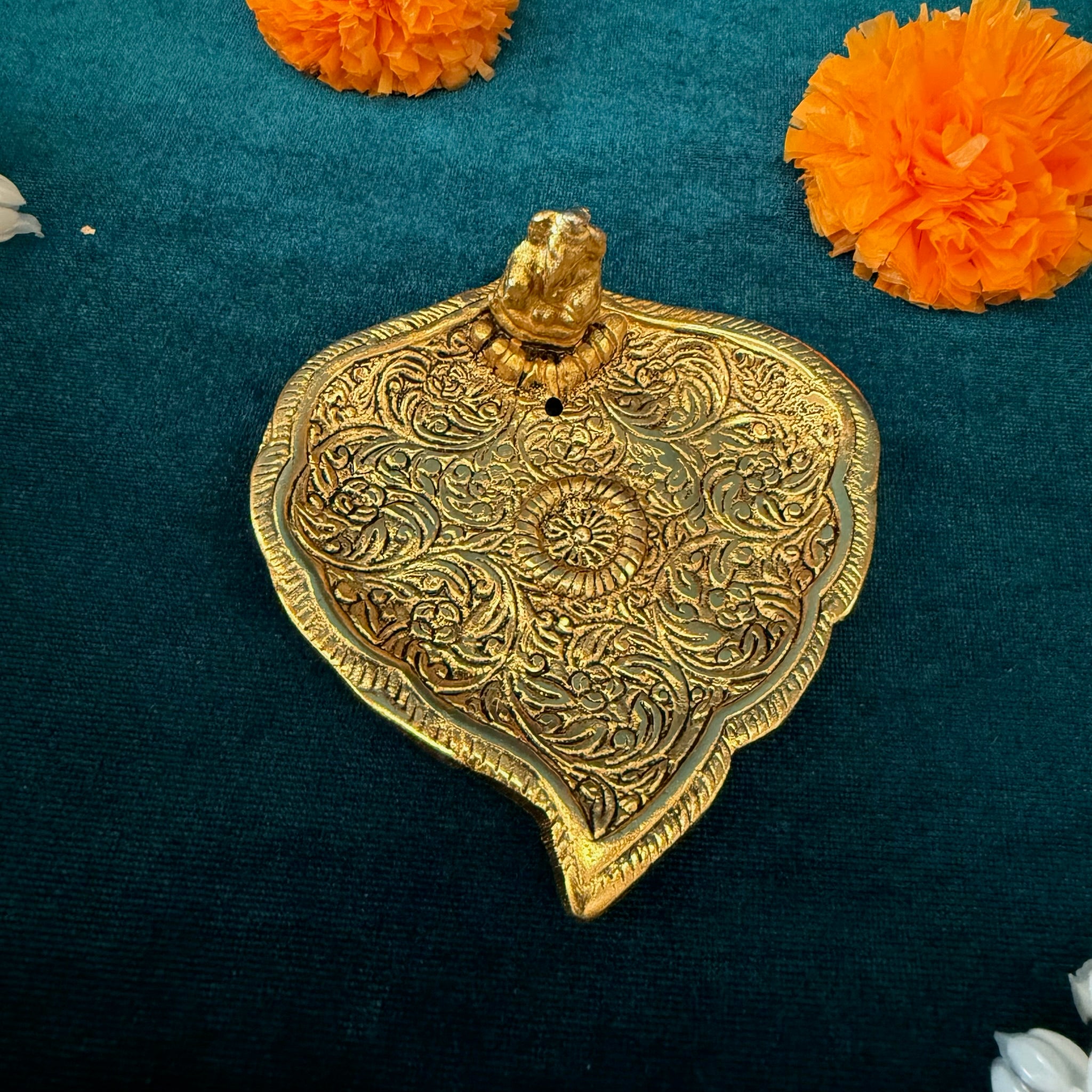 Ganesha Leaf Plate Incense Holder