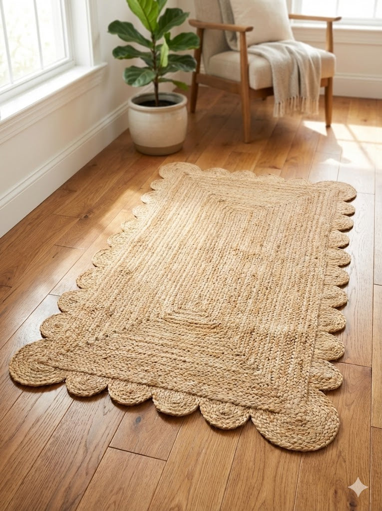 Grand PetalEdge Jute Rug Natural