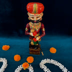 Wooden Handpainted Rajasthani Decorative Dwarpal (Pair)