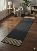 DualTone Stripe Jute Runner Black