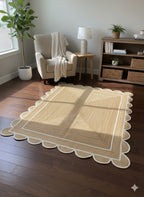 Braided Jute Runner with Scalloped Border