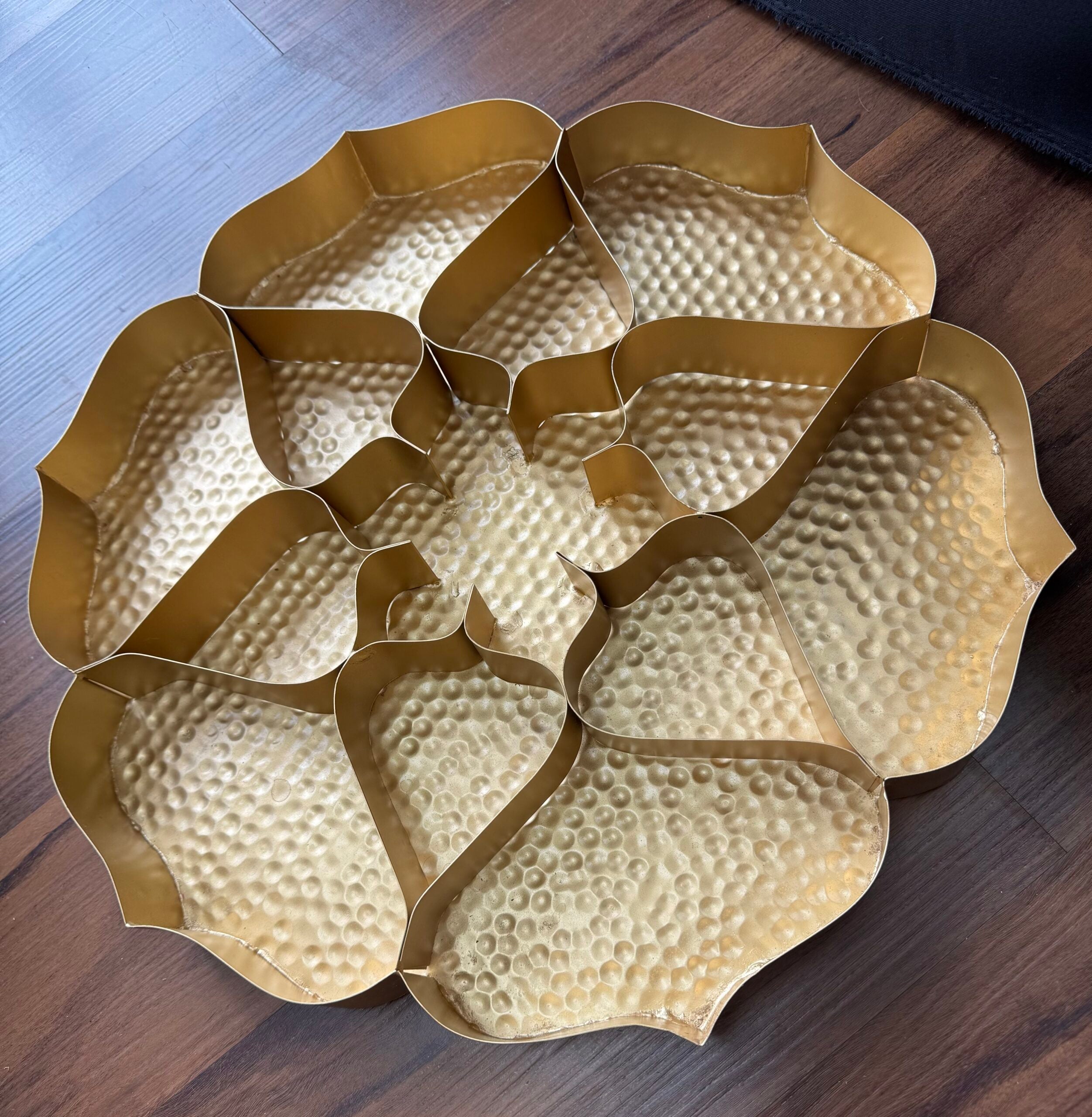 Hammered Pattern Flower Platter