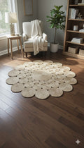 Mini Sunburst Circle Jute Rug - Multi Size