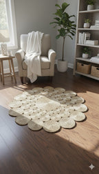 Mini Sunburst Circle Jute Rug - Multi Size