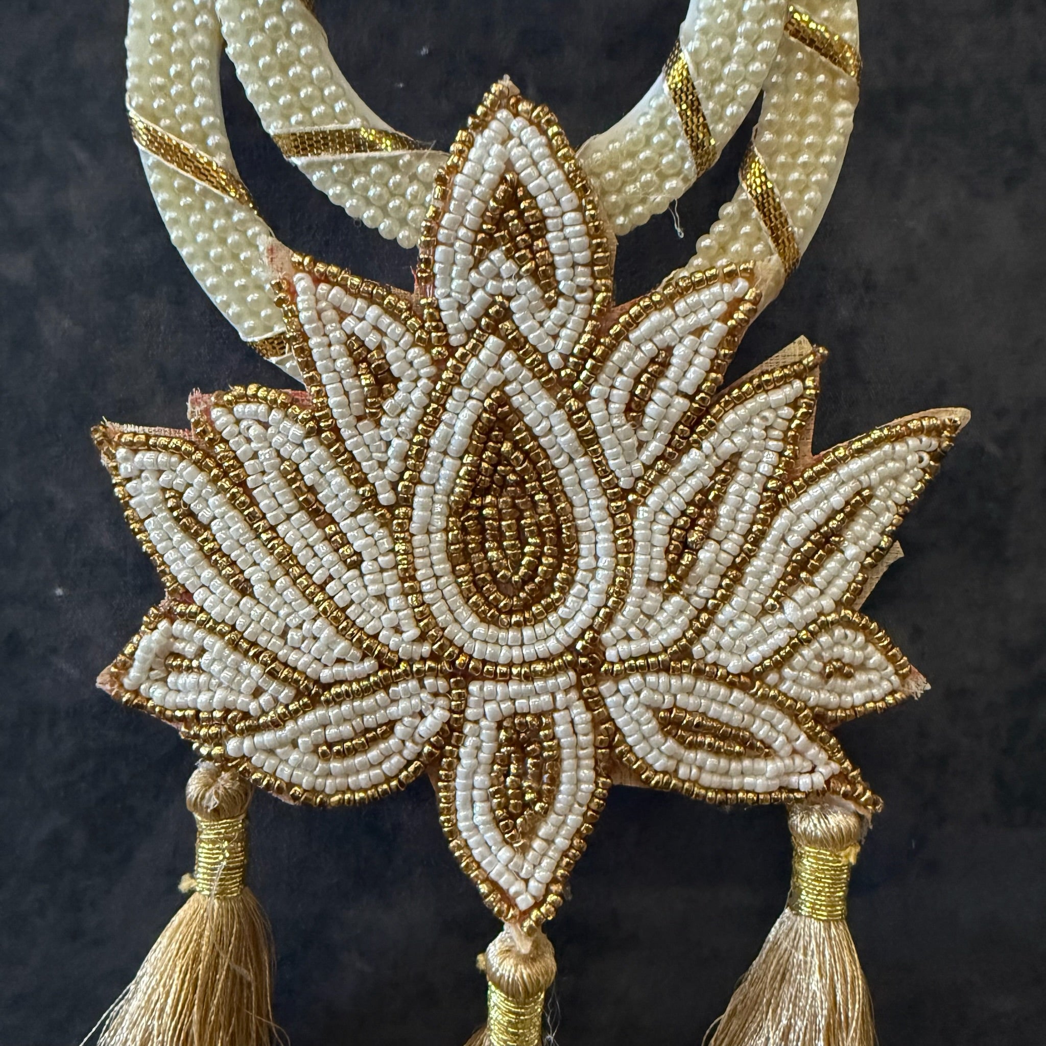 Ring and Lotus with Frill Tassel Hanging (Pair of 2)