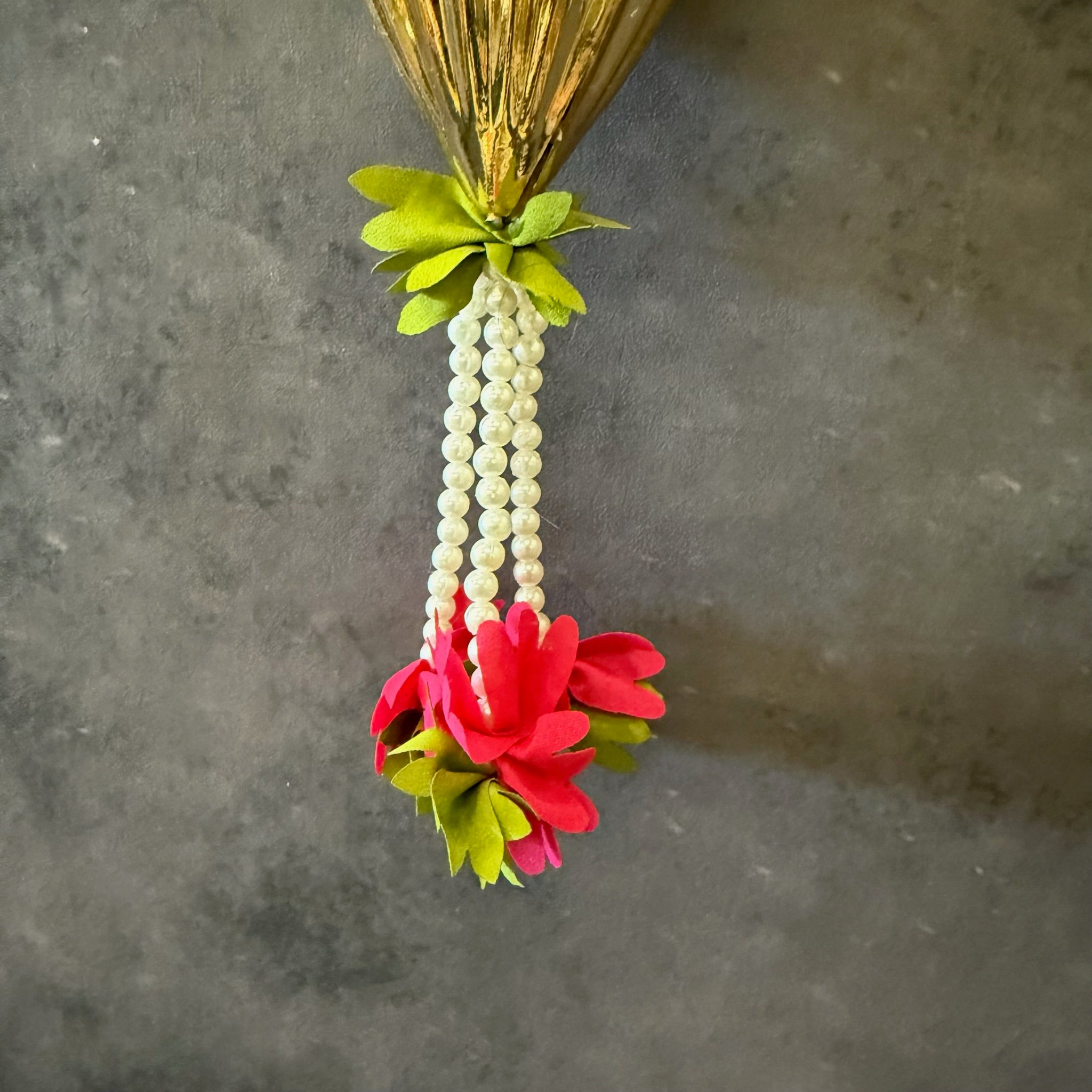 Chameli and Large Golden Drop with Tassel