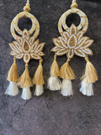 Ring and Lotus with Frill Tassel Hanging (Pair of 2)
