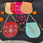 Semi-Circular Potli / Pouch with Beads Design
