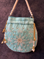 Semi-Circular Potli / Pouch with Beads Design