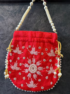 Semi-Circular Potli / Pouch with Beads Design
