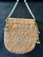 Semi-Circular Potli / Pouch with Beads Design