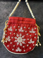 Semi-Circular Potli / Pouch with Beads Design
