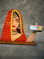 Villager Woman / Tribal Figurine T-Light Holder