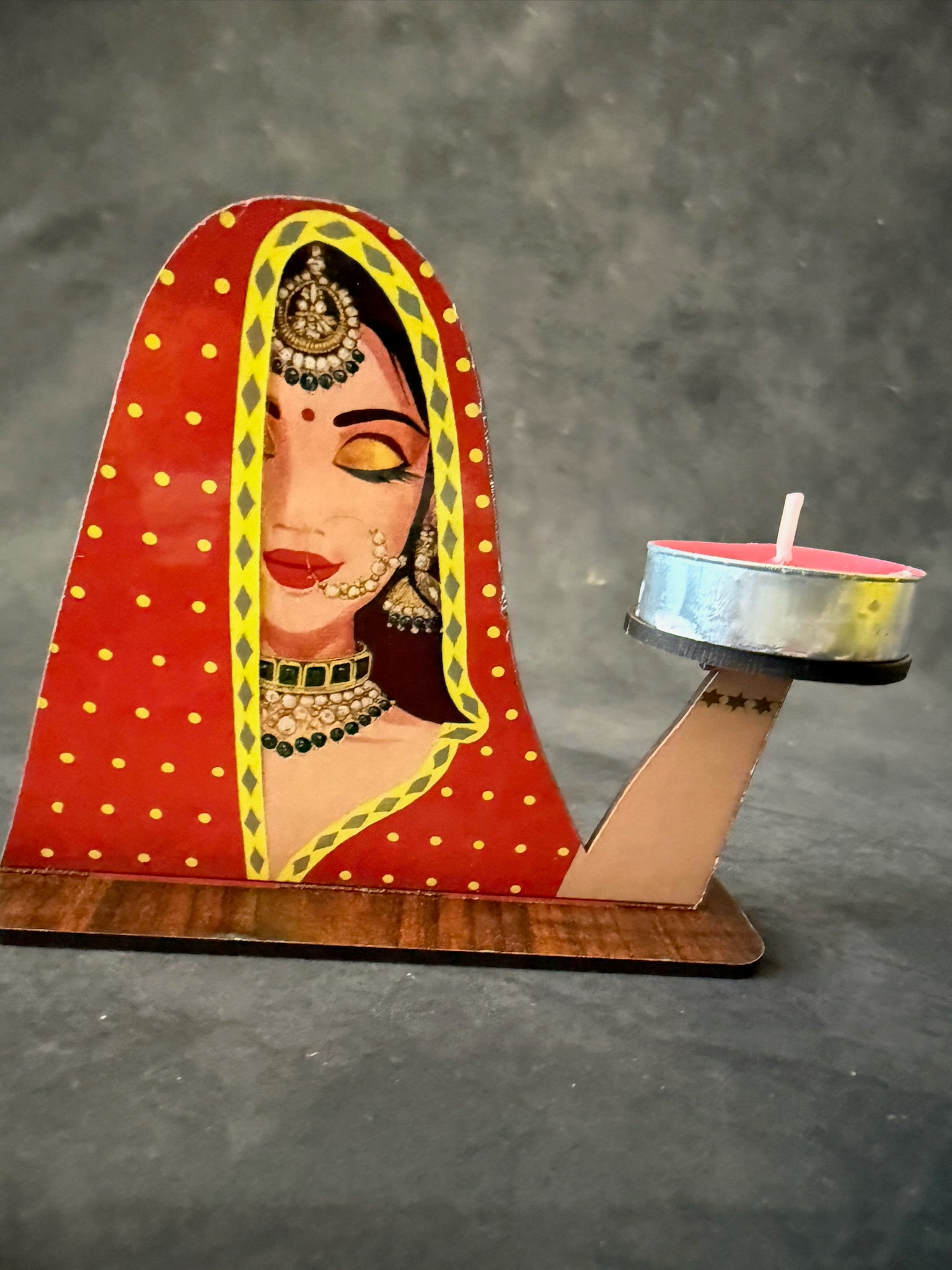 Villager Woman / Tribal Figurine T-Light Holder