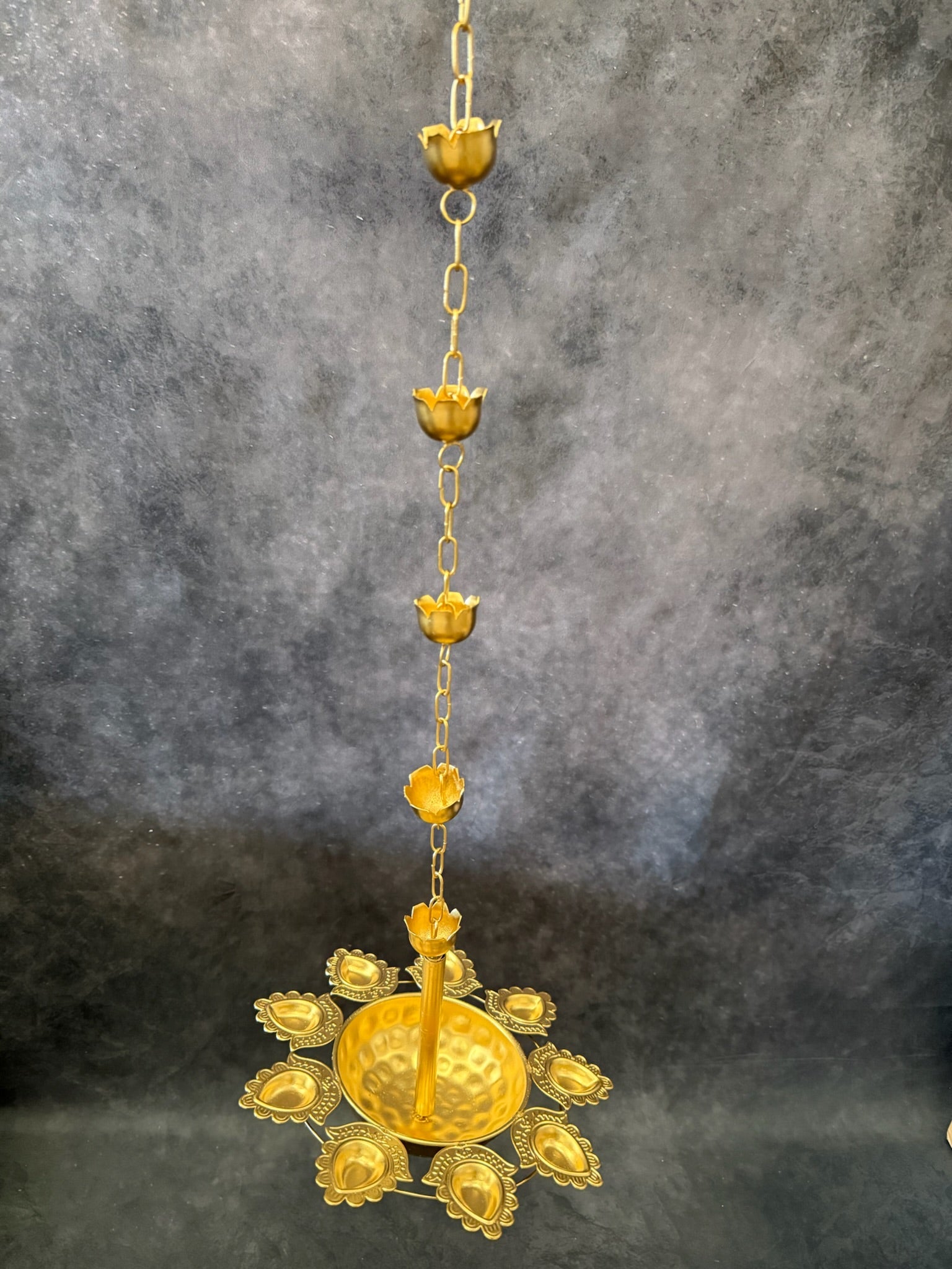 Hanging Diya Urli with contemporary Diya