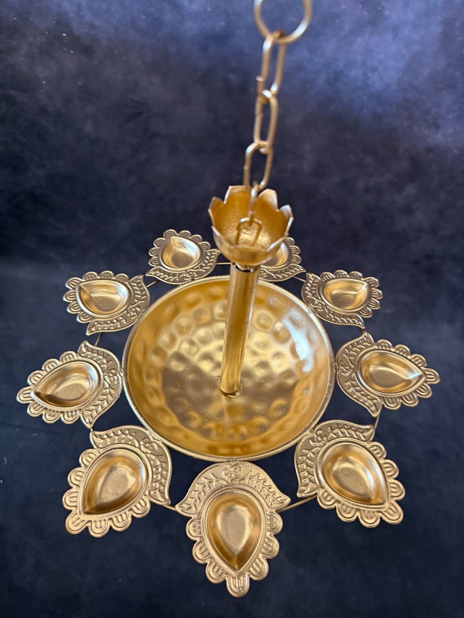 Hanging Diya Urli with contemporary Diya