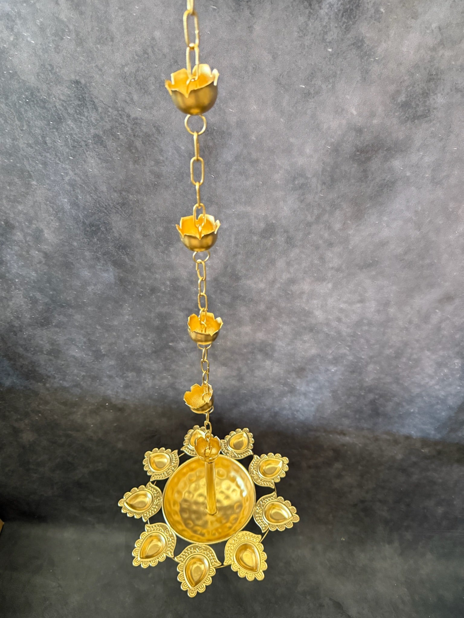 Hanging Diya Urli with contemporary Diya