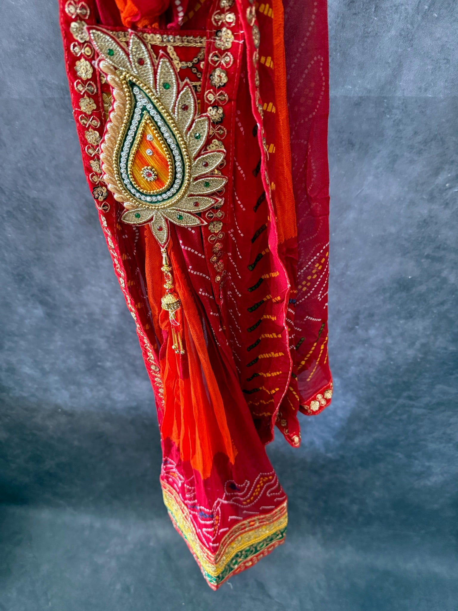 Bandhini Dupatta Style Pooja Cloth / Odhani
