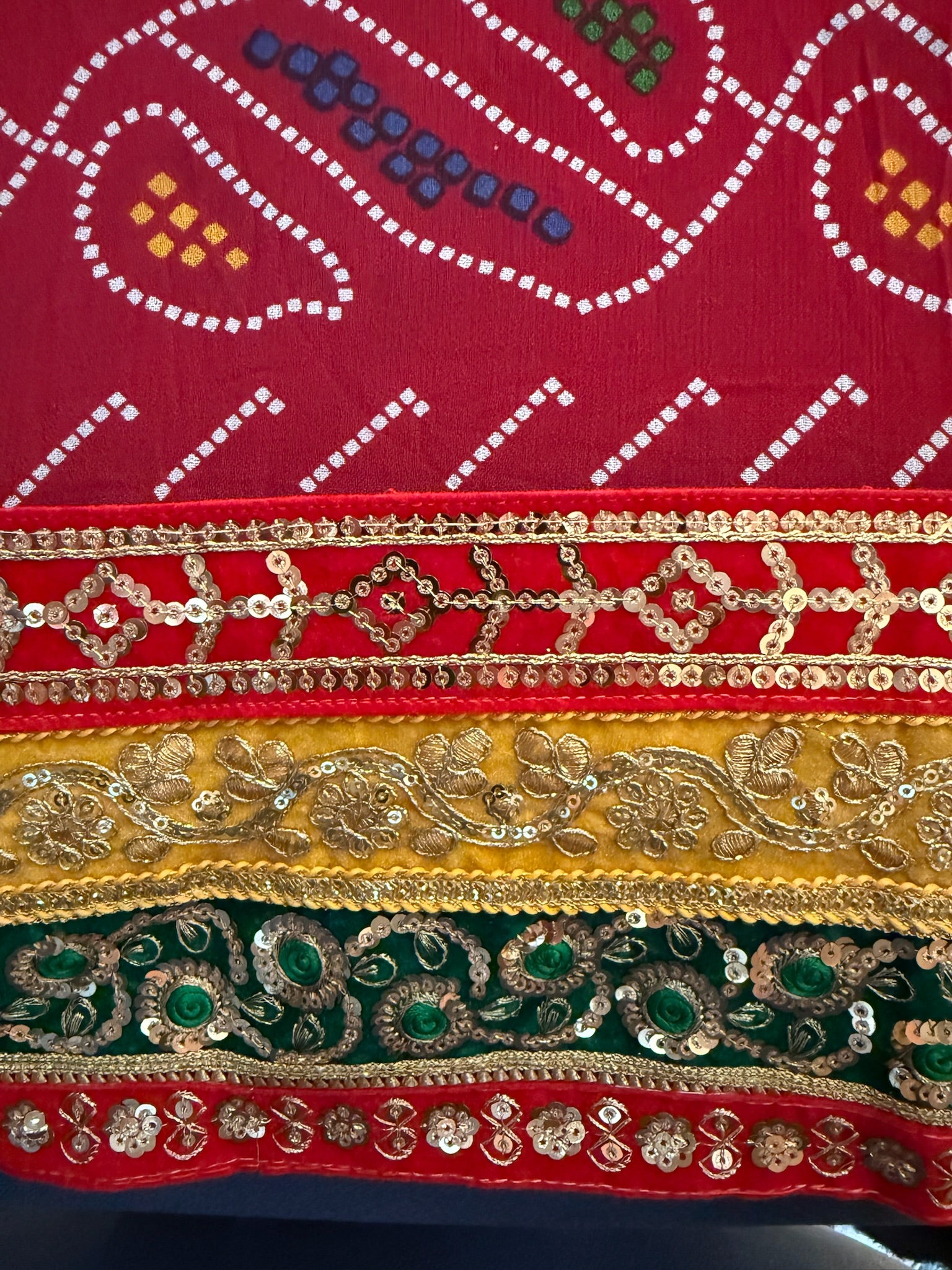 Bandhini Dupatta Style Pooja Cloth / Odhani