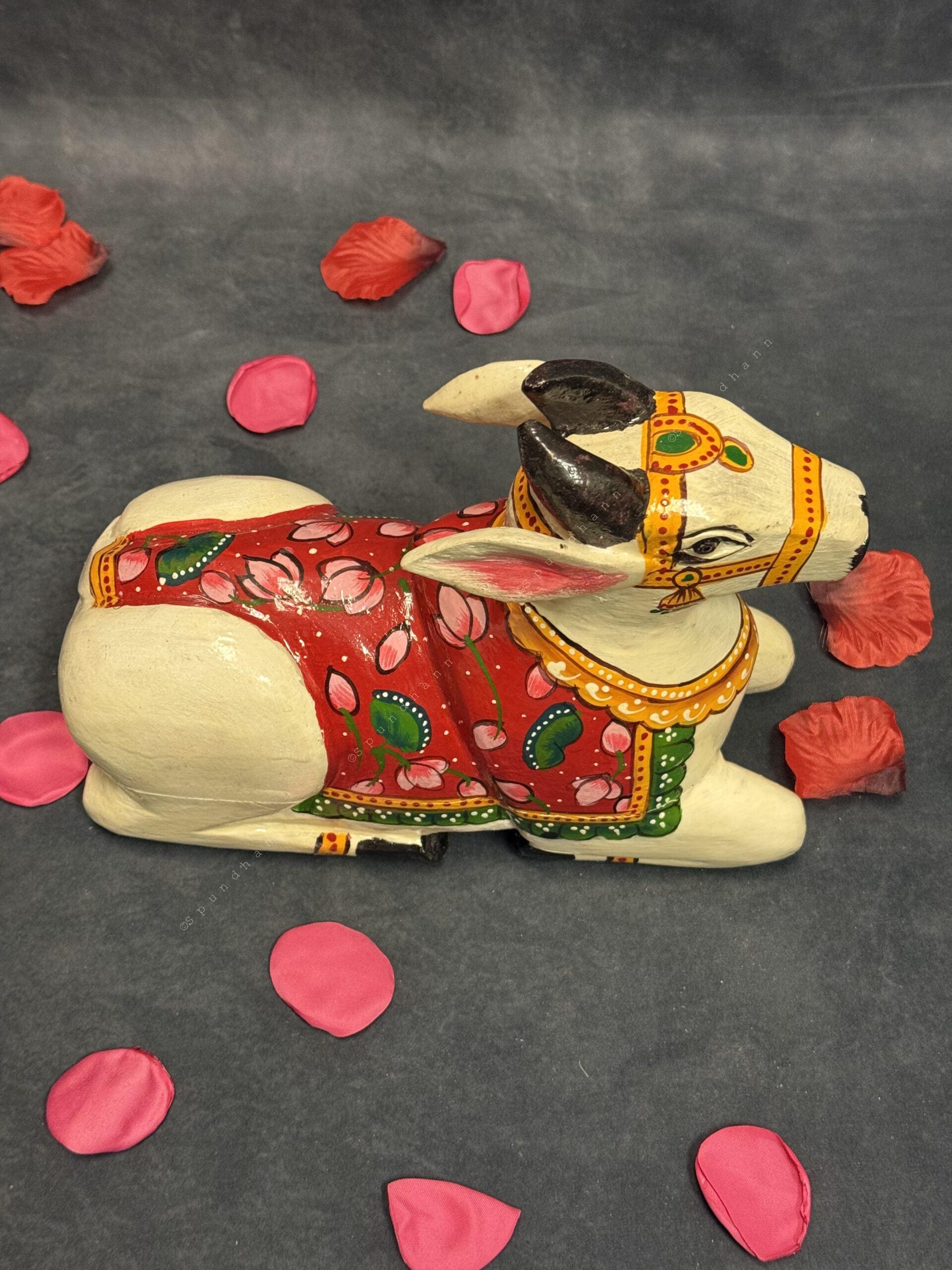 Handcrafted Wooden Nandi Cow