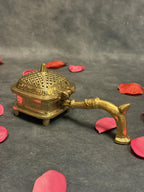Brass Loban / Dhoop Dani With Handle Square