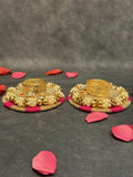 Traditional Decorative Tealight Holder Pearl & Kundan Work