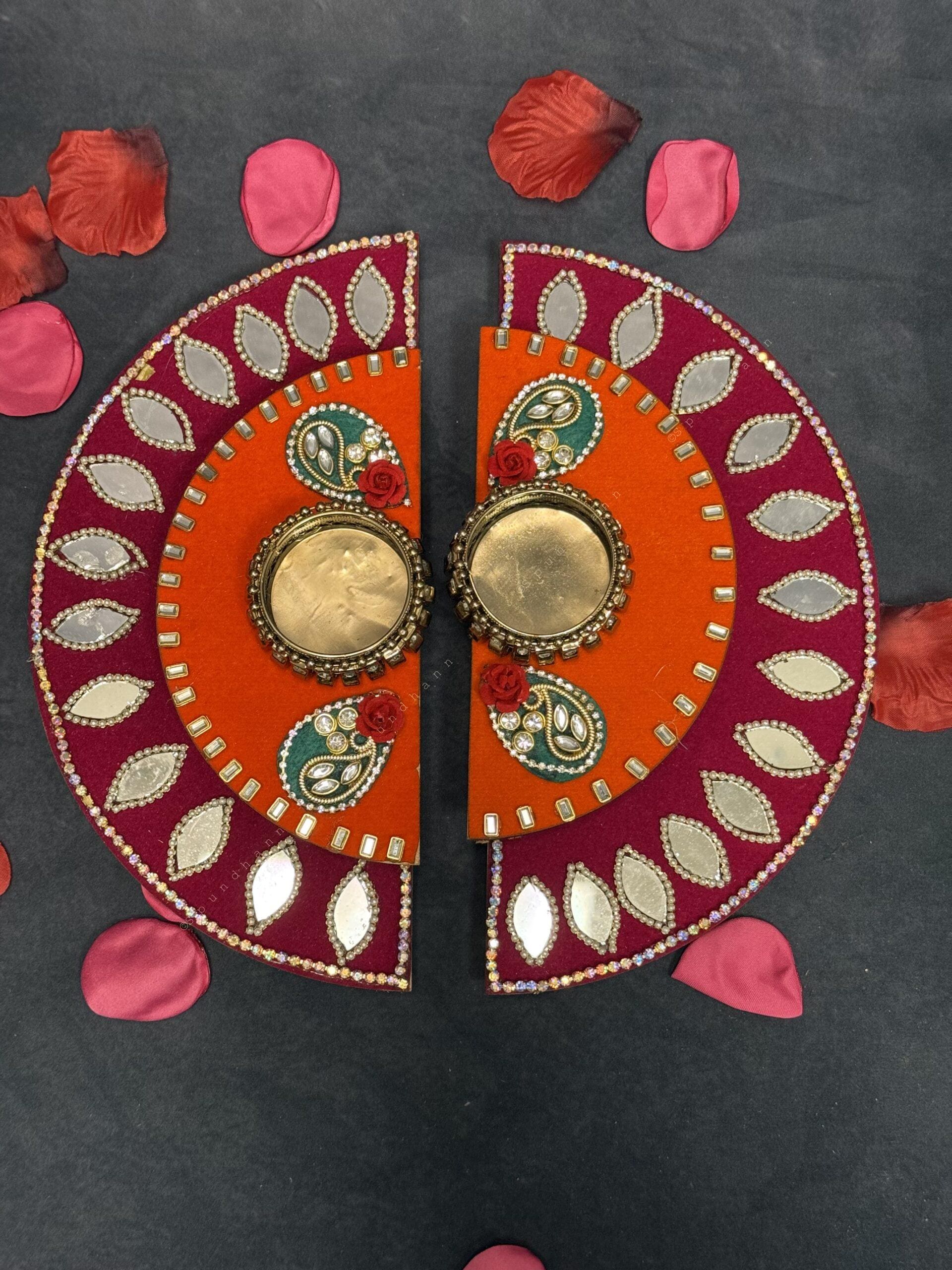 Split Circle Rangoli Tealight Holder Set of 2